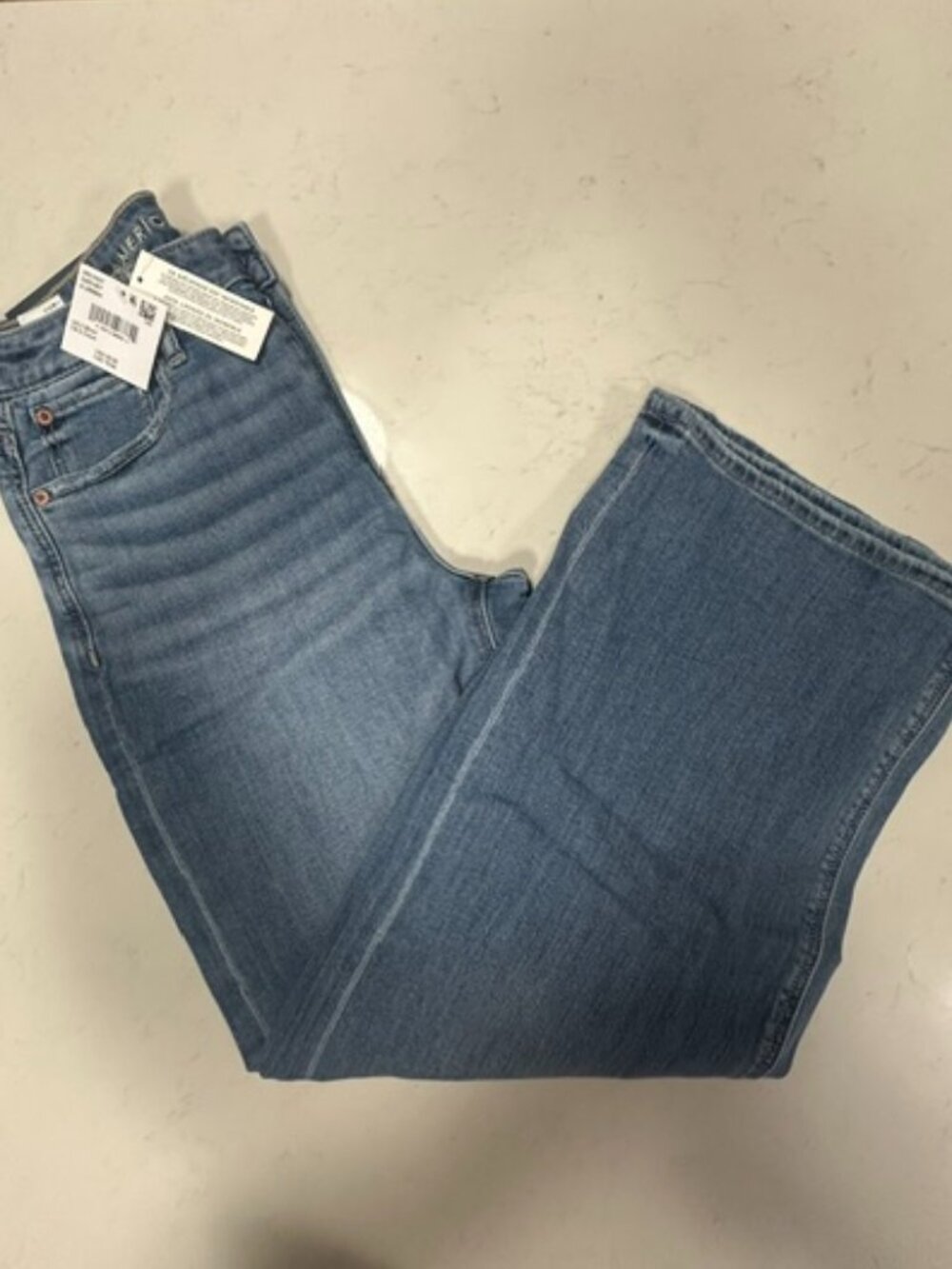 NWT American Eagle Dreamy Drape Super High-Rise Baggy Wide Leg Jeans - 2 Short
